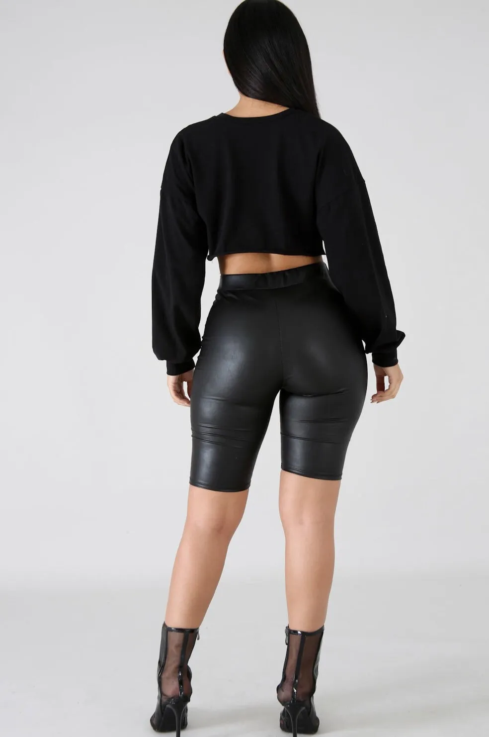 Leatherette shorts