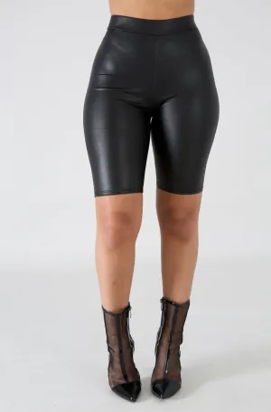Leatherette shorts