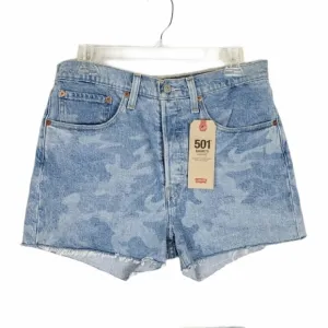 LEVI'S 501 high rise denim shorts in camo