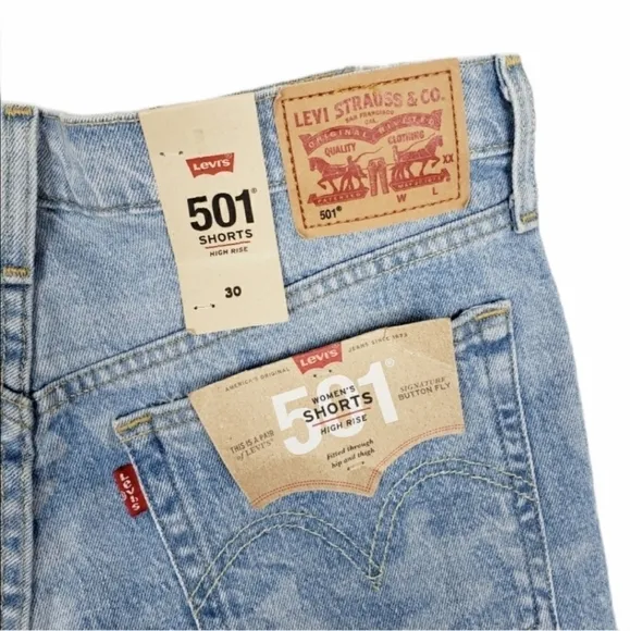 LEVI'S 501 high rise denim shorts in camo