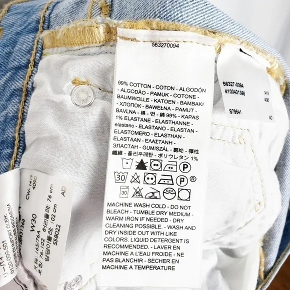 LEVI'S 501 high rise denim shorts in camo