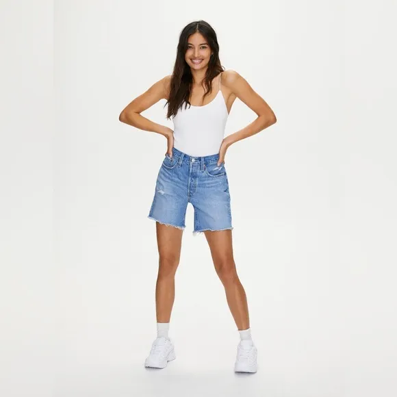 Levi’s 501 Mid Thigh Raw Hem Cut Off Short Jorts - Luxor Street