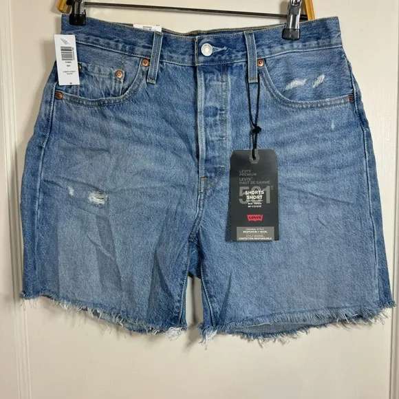 Levi’s 501 Mid Thigh Raw Hem Cut Off Short Jorts - Luxor Street