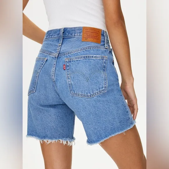 Levi’s 501 Mid Thigh Raw Hem Cut Off Short Jorts - Luxor Street