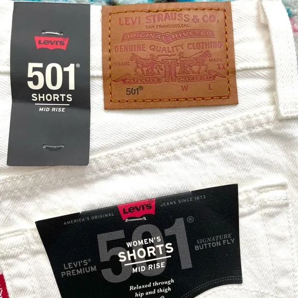 Levi’s 501 Women’s Mid-Rise White Shorts