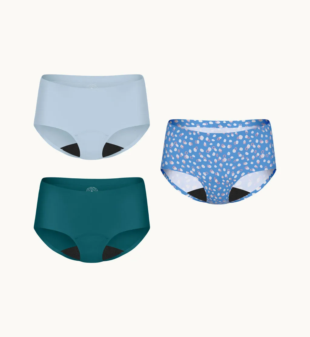 Light Leakproof No-Show Underwear Boyshort 3-Pack (Kit Item)