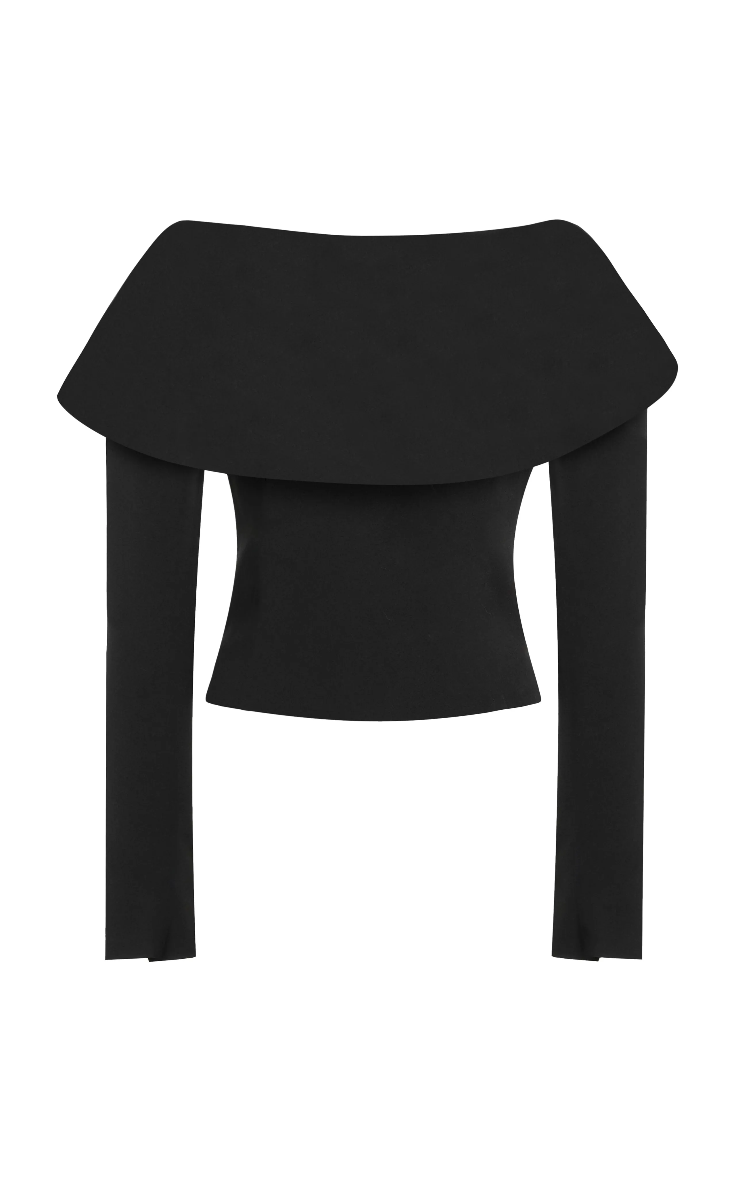 Longsleeve Top With Exaggerated Collar Black