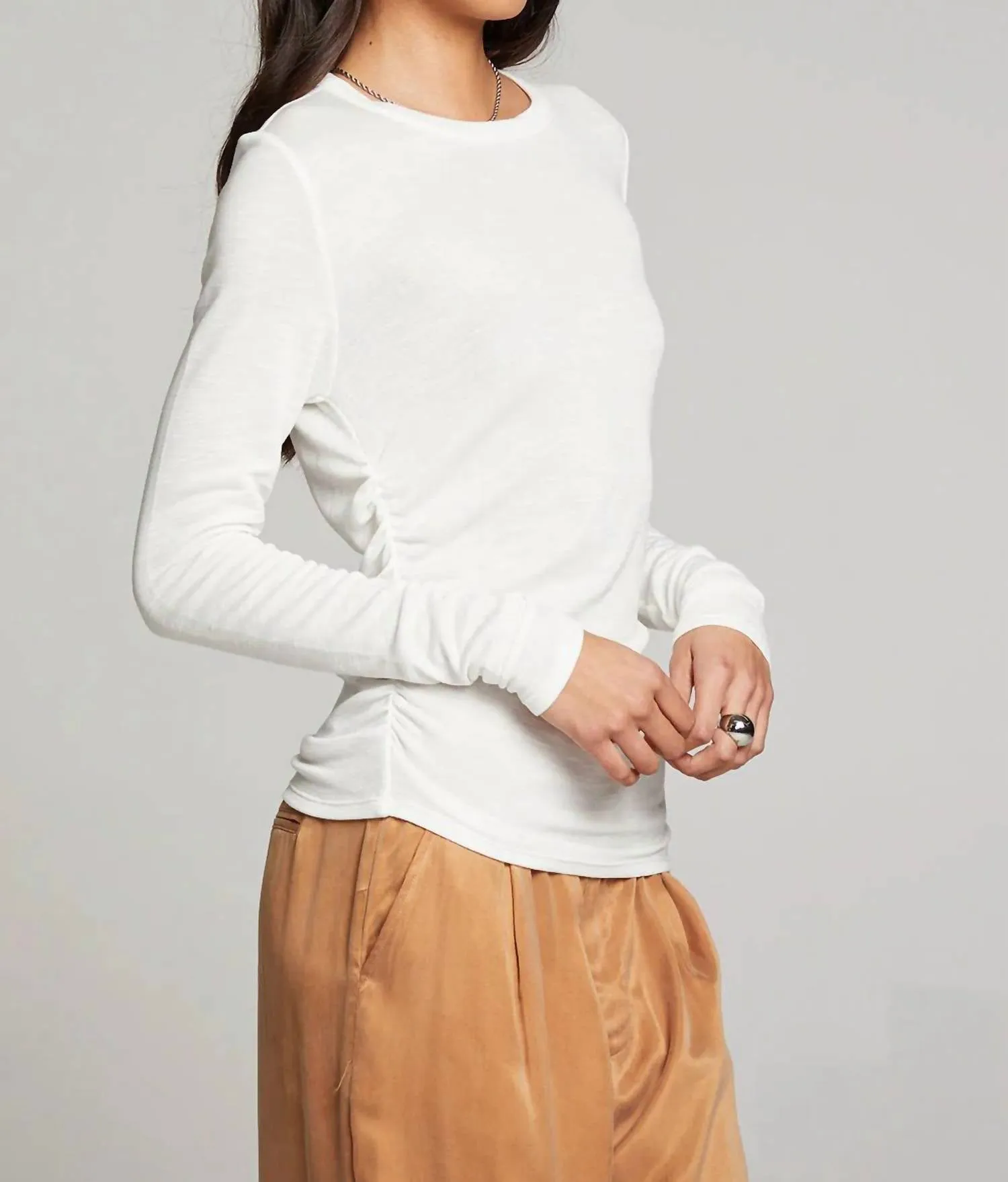 Louis Long Sleeve Top In White