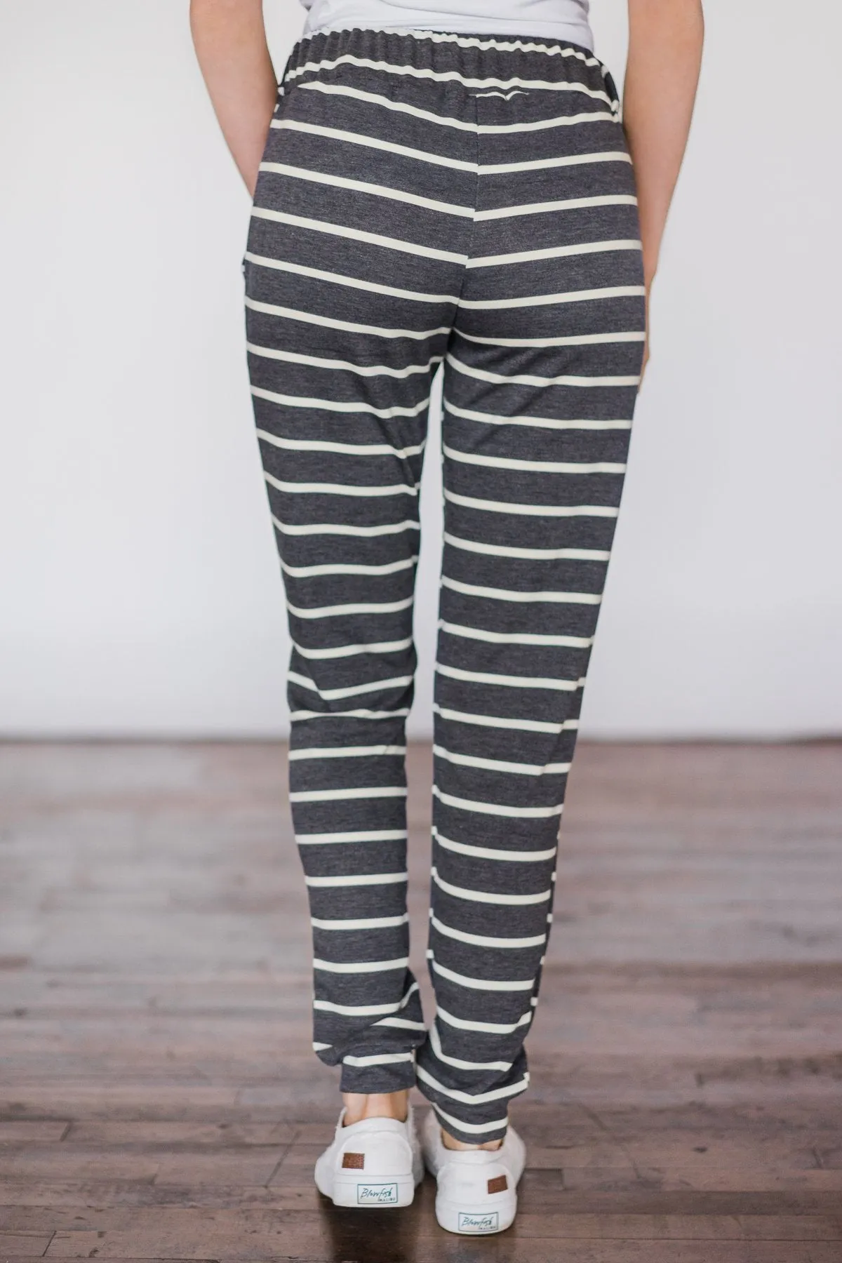 Lounge Joggers ~ Cool Grey & Stripes