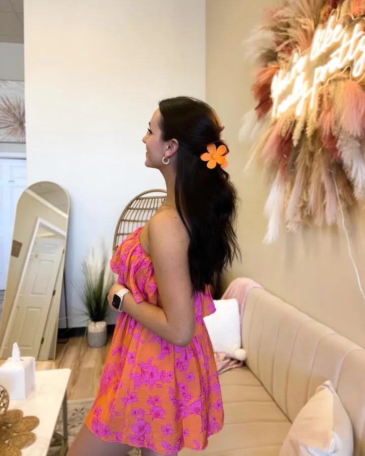 LOVE YOU LIKE SUMMER ROMPER DRESS APRICOT