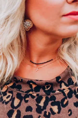 Lyla Layered Necklace in Black