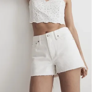 Madewell High-Rise Denim Shorts in Tile White