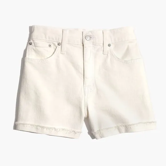 Madewell High-Rise Denim Shorts in Tile White