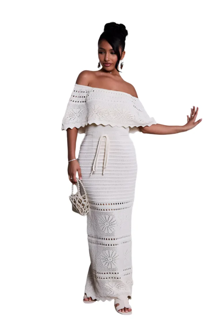 Margie – Elegant Women's Off-Shoulder Dress
