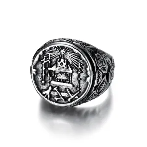 Masonic Crest Rose Ring