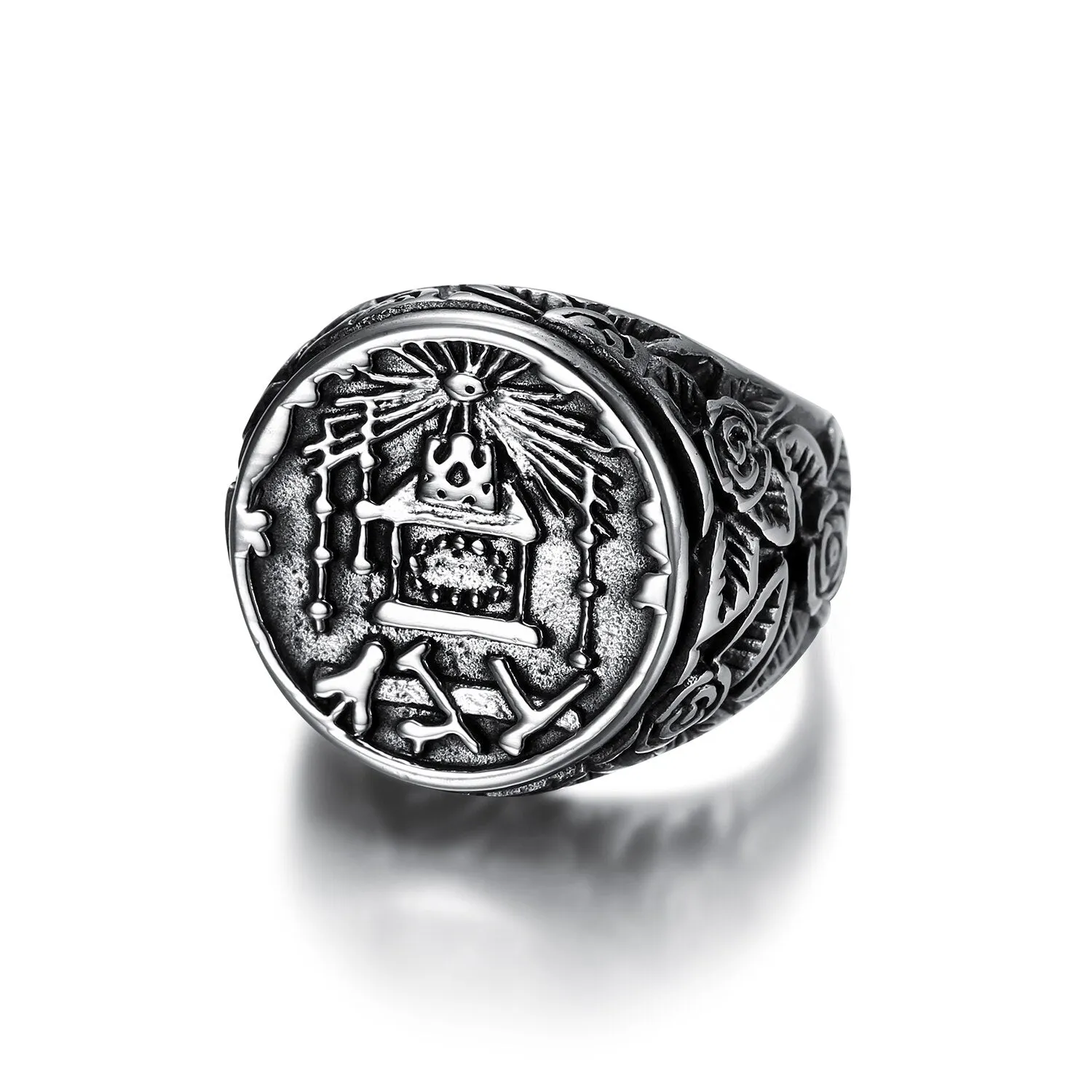 Masonic Crest Rose Ring