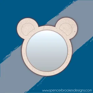 MDF and Acrylic Mirror - Round Bear