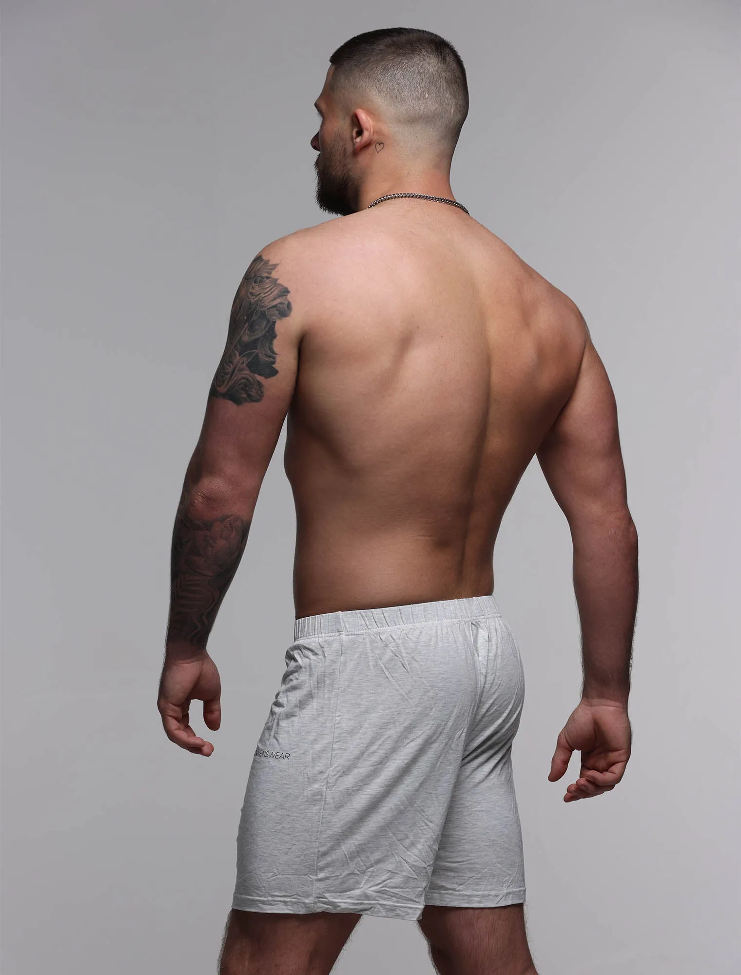 Mens Bed Shorts V2 - Melange Grey