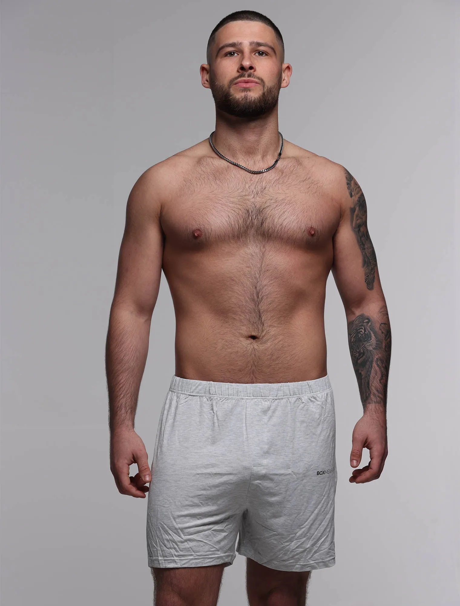 Mens Bed Shorts V2 - Melange Grey