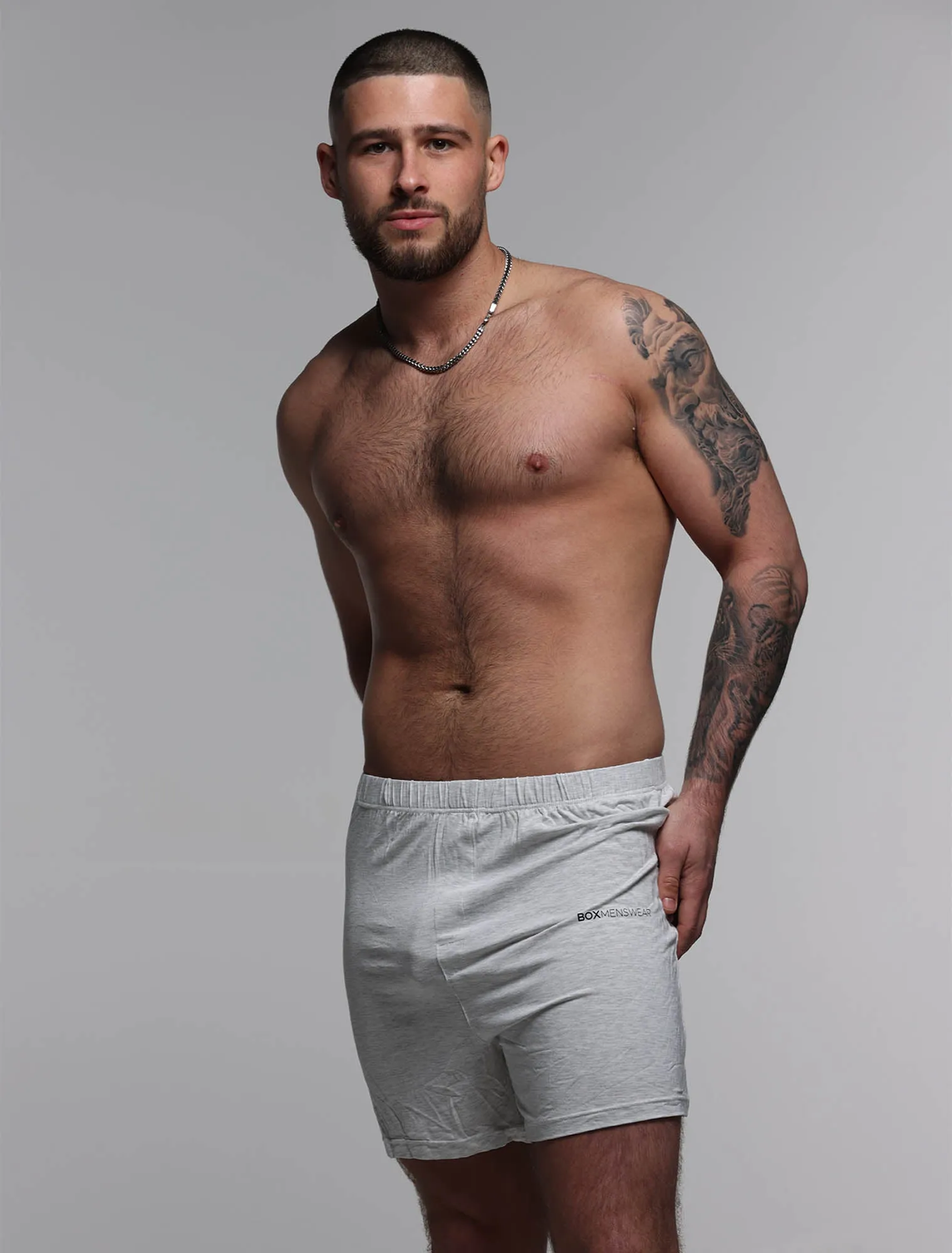 Mens Bed Shorts V2 - Melange Grey