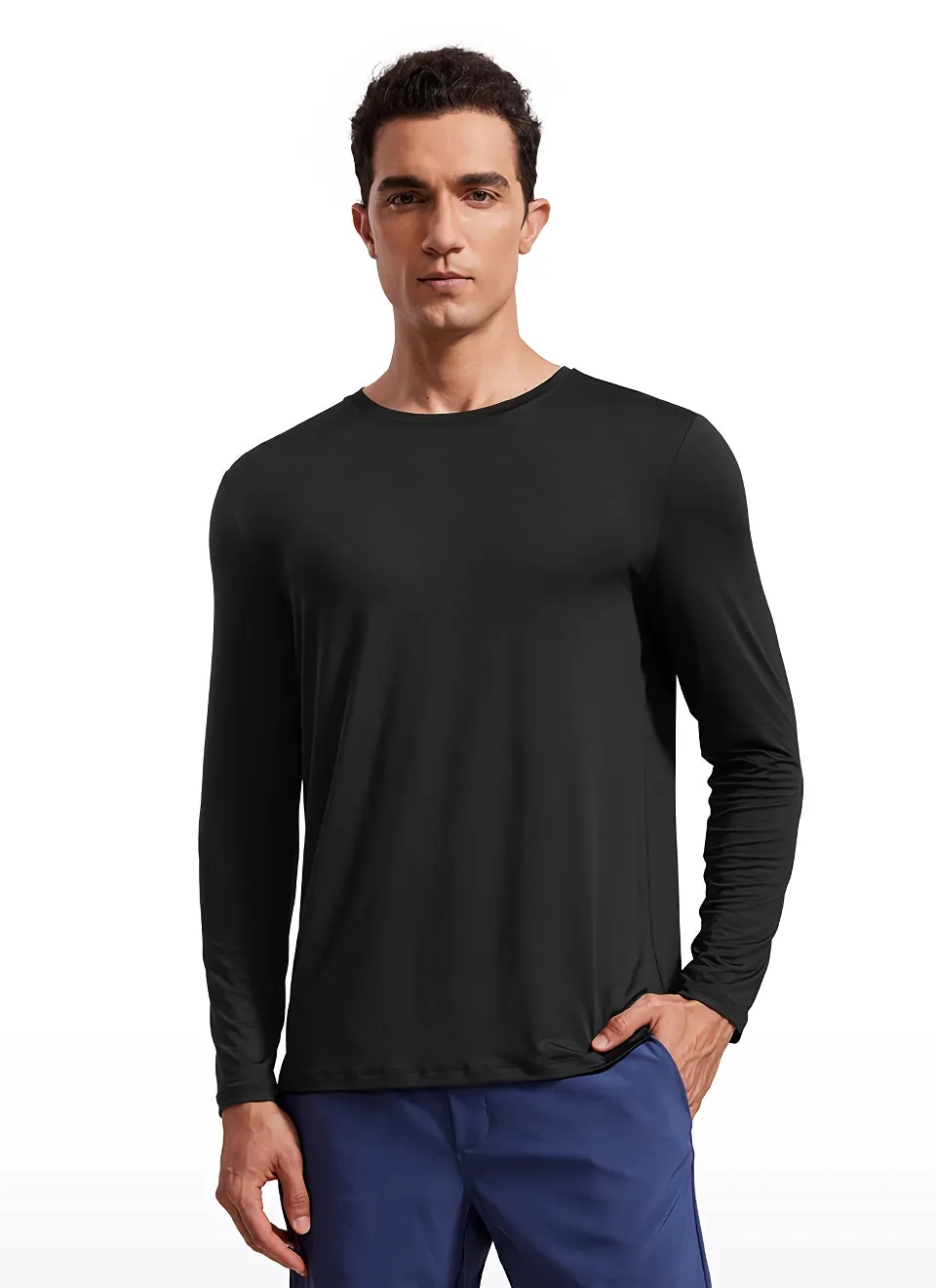 Men's Long Sleeve Lightweight Workout Shirt - Athletic Gym Running Tops