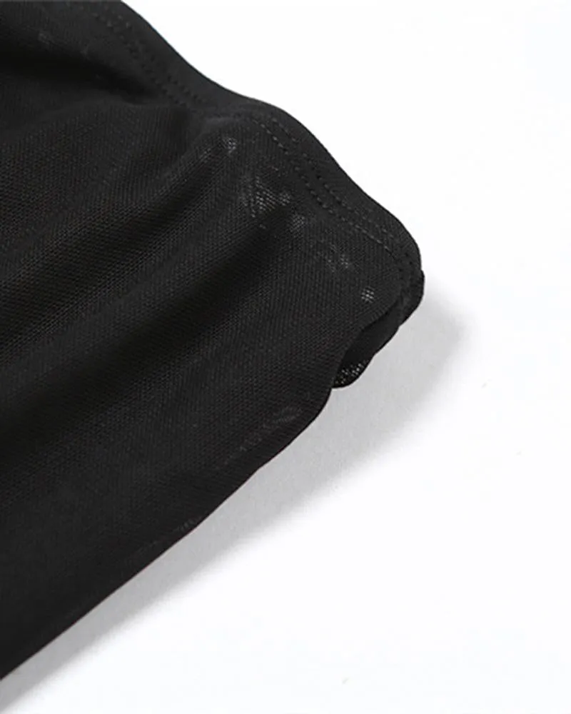 Mesh Irregular Hem Skirt
