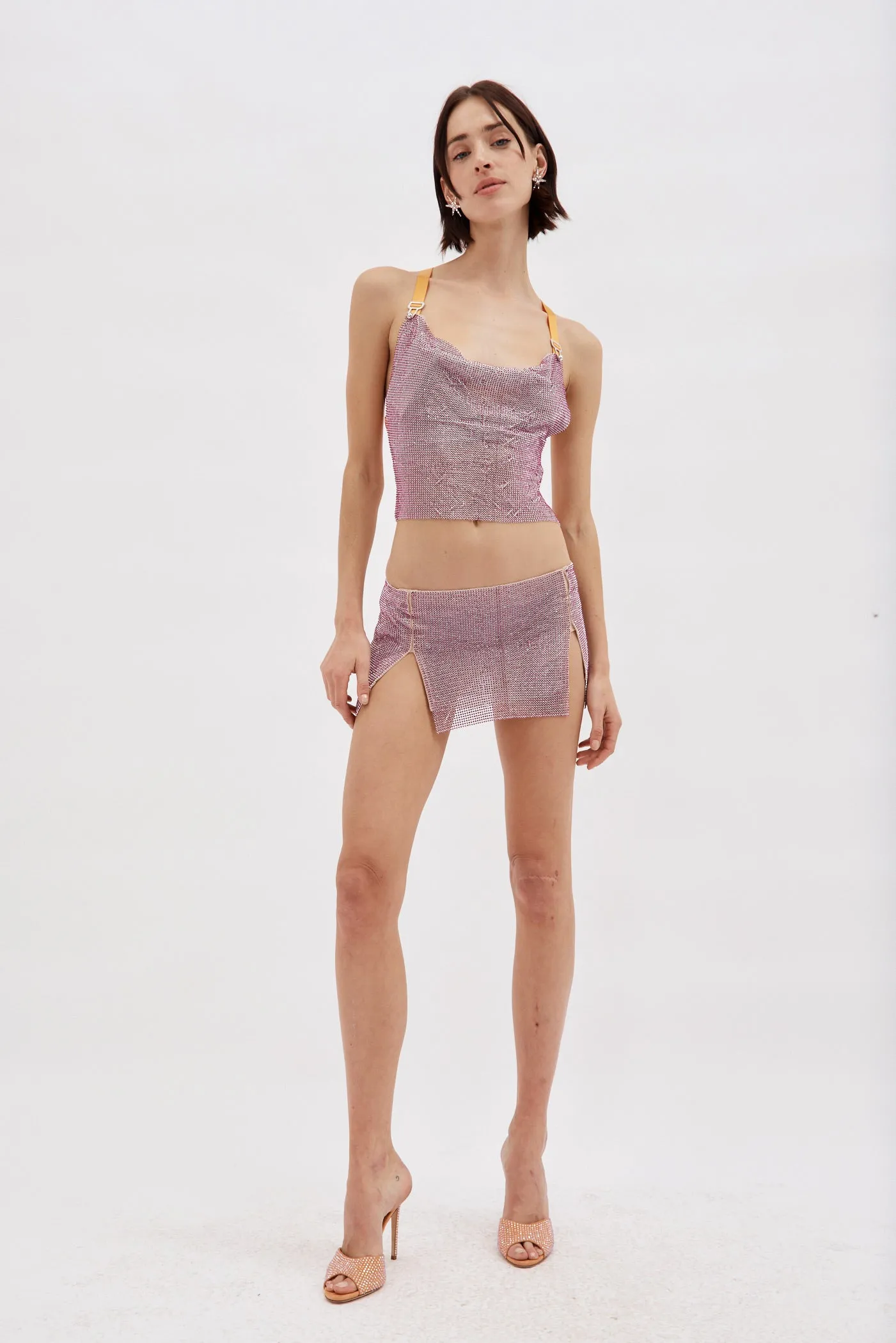Mia Cosmo Crystallised Micro Mini Skirt