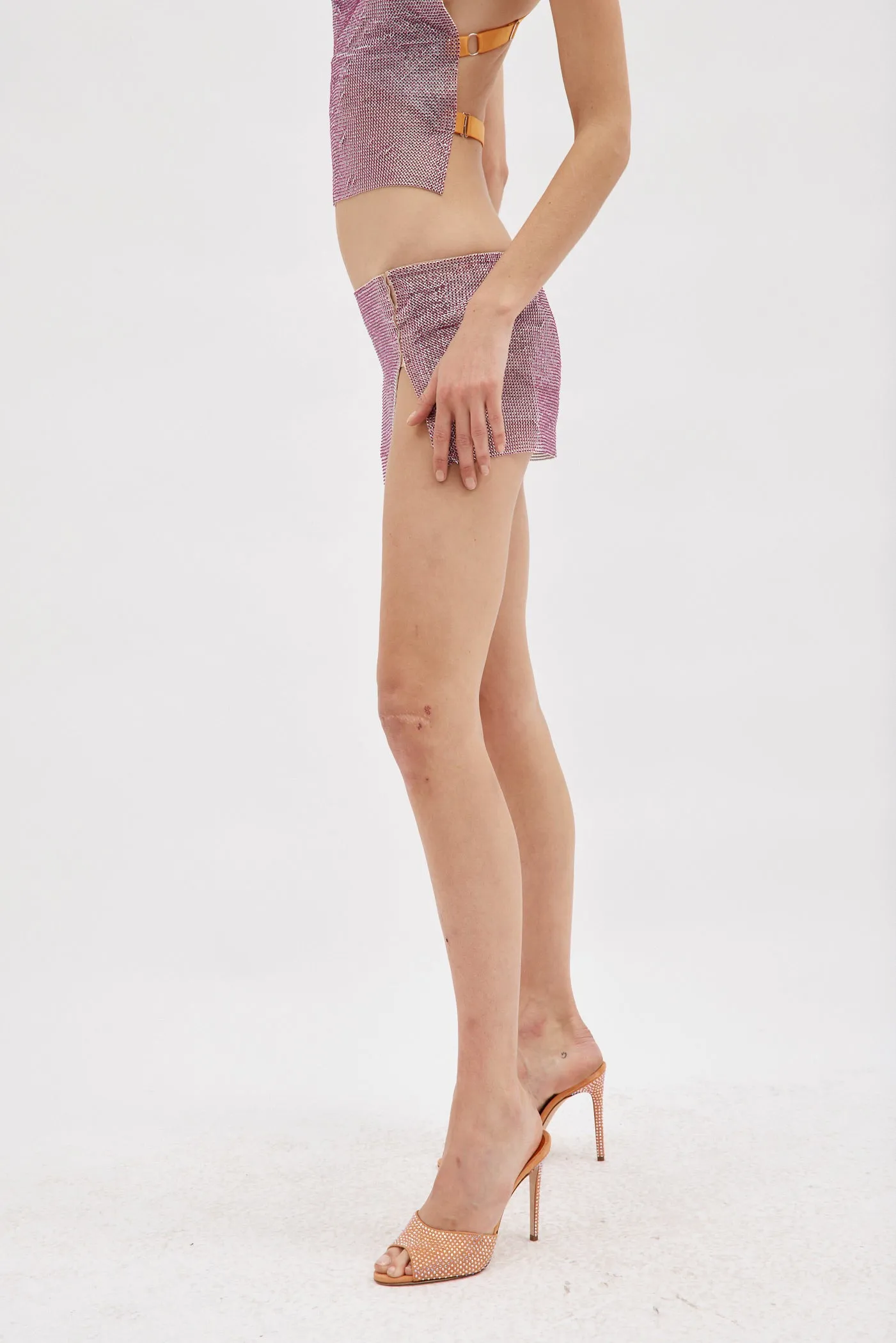 Mia Cosmo Crystallised Micro Mini Skirt
