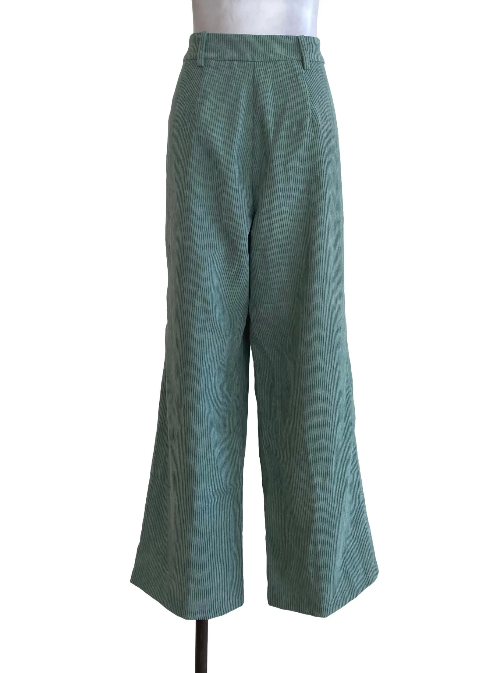 Mint Striped Textured Pants