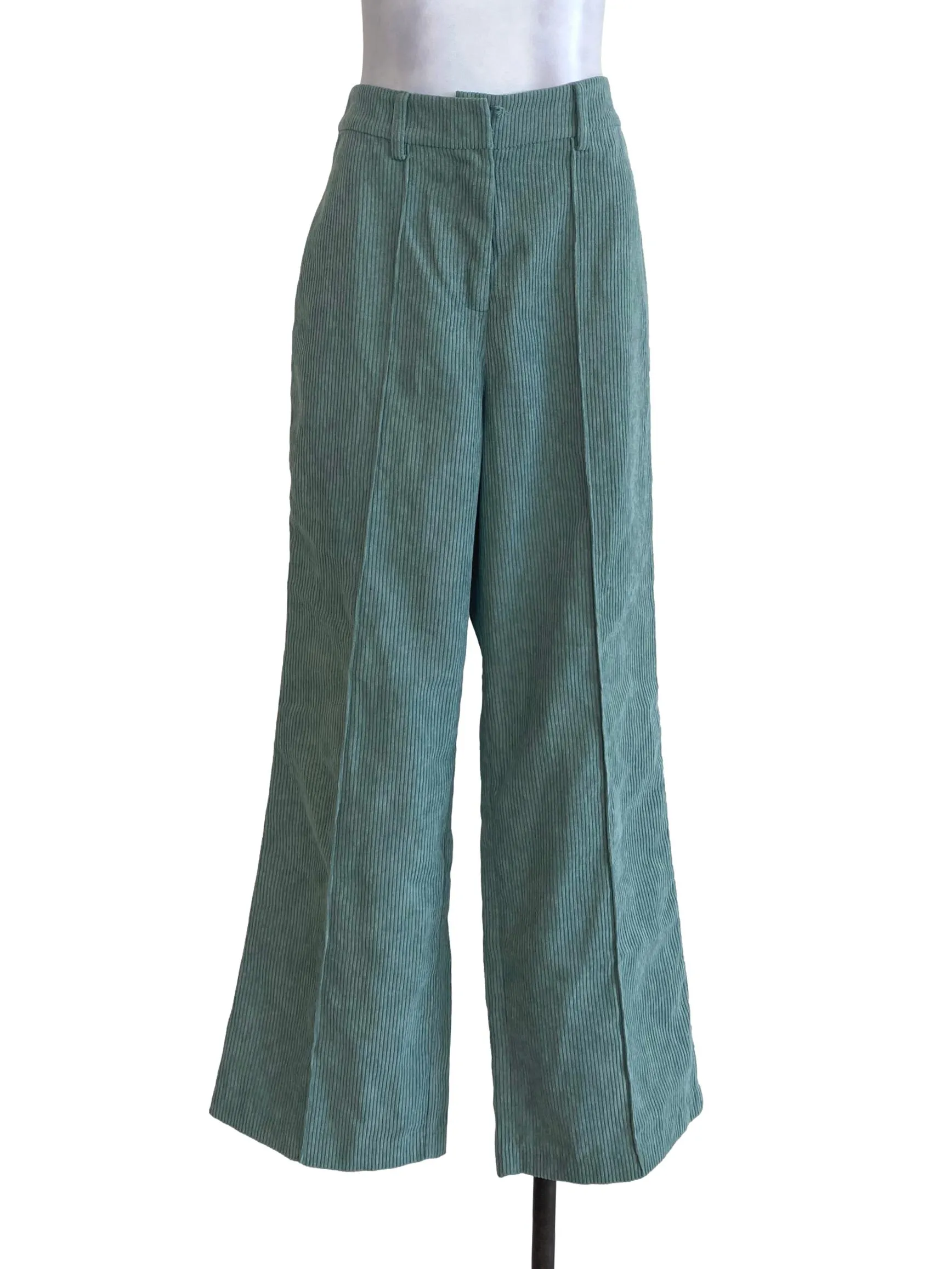 Mint Striped Textured Pants