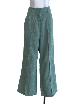 Mint Striped Textured Pants
