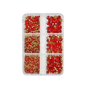 Mix Size 3D Sharp Diamond - 09# Red