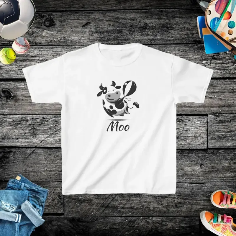 Moo Tastic Kids Heavy Cotton Tee Cow Print Fun