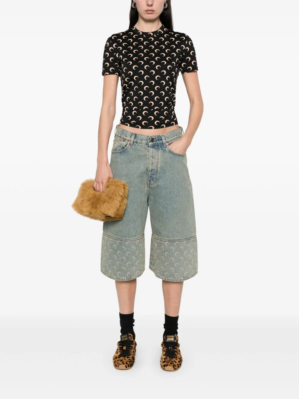 Moon denim bermuda shorts