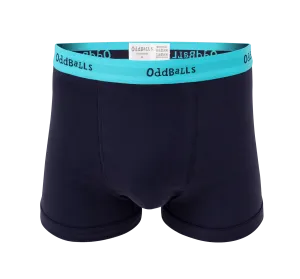 Navy/Cyan - Mens Boxer Shorts