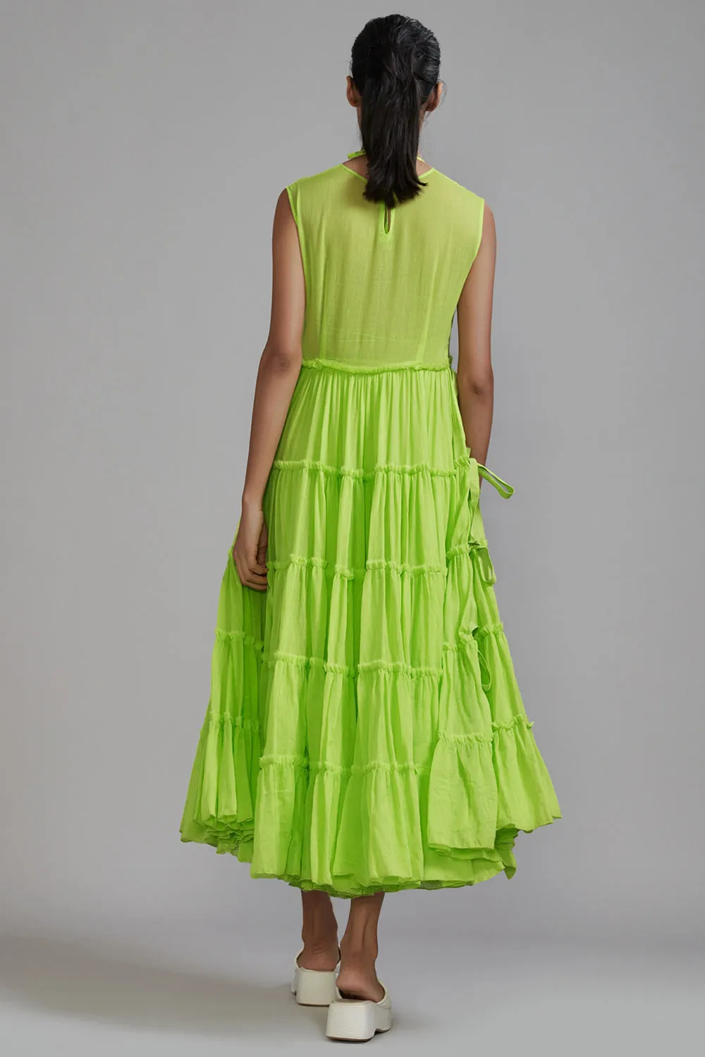 Neon Green Mul Tiered Tunic Set