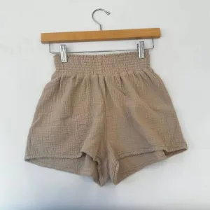 NEW BOBI smocked waist short in sand