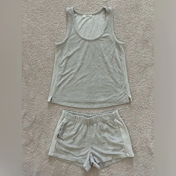 NEW CozyTerry and LuxeChic Mix Tank and Short Set Size XS