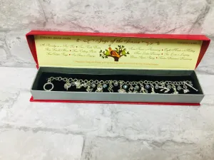 New in gift box! 12 Days of Christmas Charm bracelet! Richly detailed and layered in sterling silver. Retail $19.99