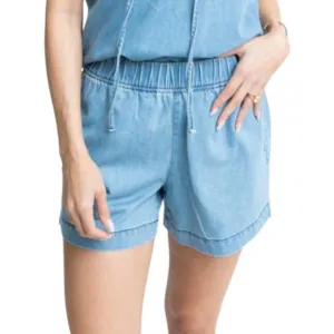 NEW KARLIE denim elastic short in blue
