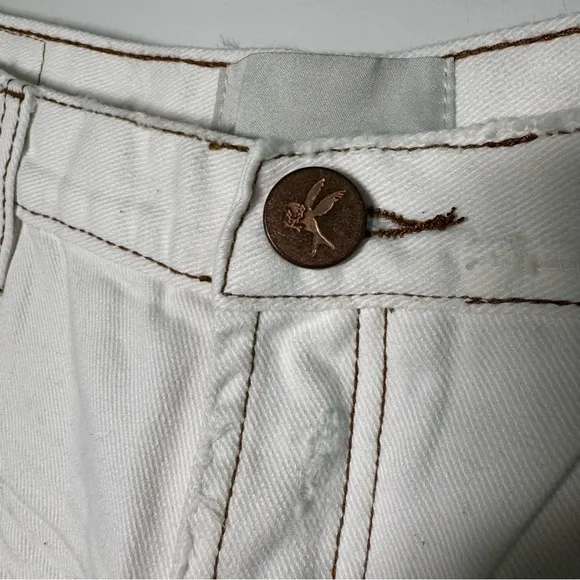 New One Teaspoon Bandits Low Waist Denim Shorts White Beauty Size 31