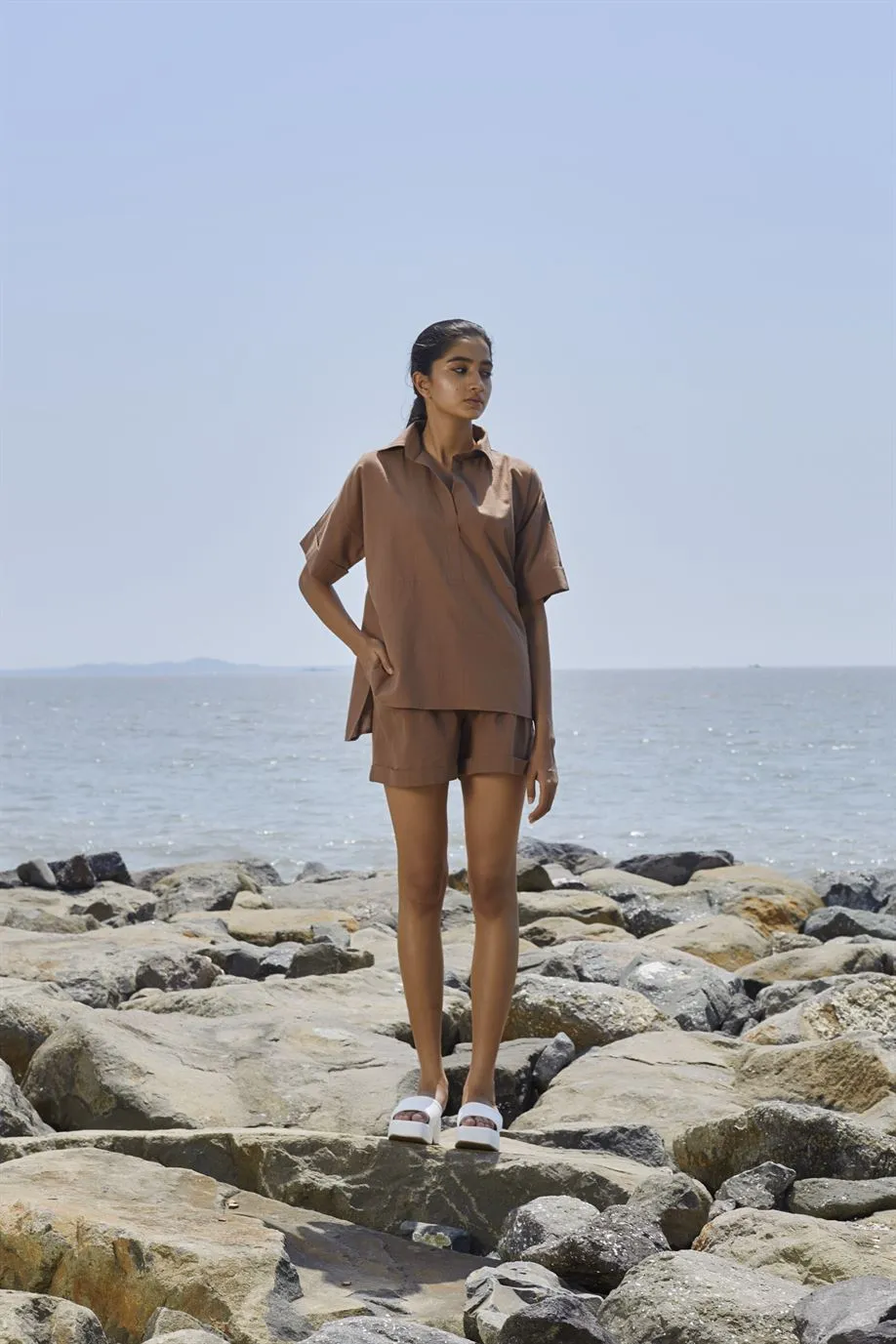 New Season Summer/Fall 24-Shorts PL Cotton Beige-MT PL Shorts-NA Slub Beige-Fashion Edit Mati