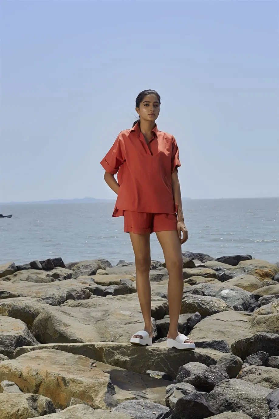 New Season Summer/Fall 24-Shorts PL Cotton Rust-MT PL Shorts-NA Slub Rust-Fashion Edit Mati