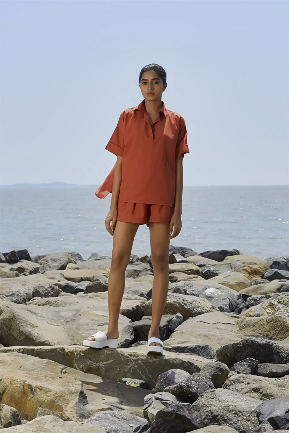 New Season Summer/Fall 24-Shorts PL Cotton Rust-MT PL Shorts-NA Slub Rust-Fashion Edit Mati