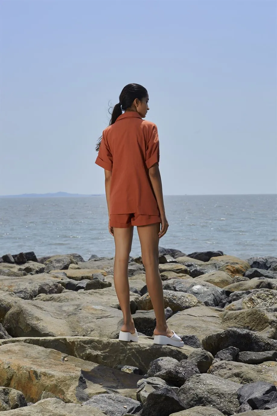 New Season Summer/Fall 24-Shorts PL Cotton Rust-MT PL Shorts-NA Slub Rust-Fashion Edit Mati