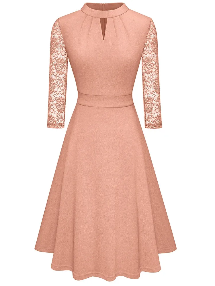 Nice-forever Elegant Elegant Office Hollow Out Business Dress