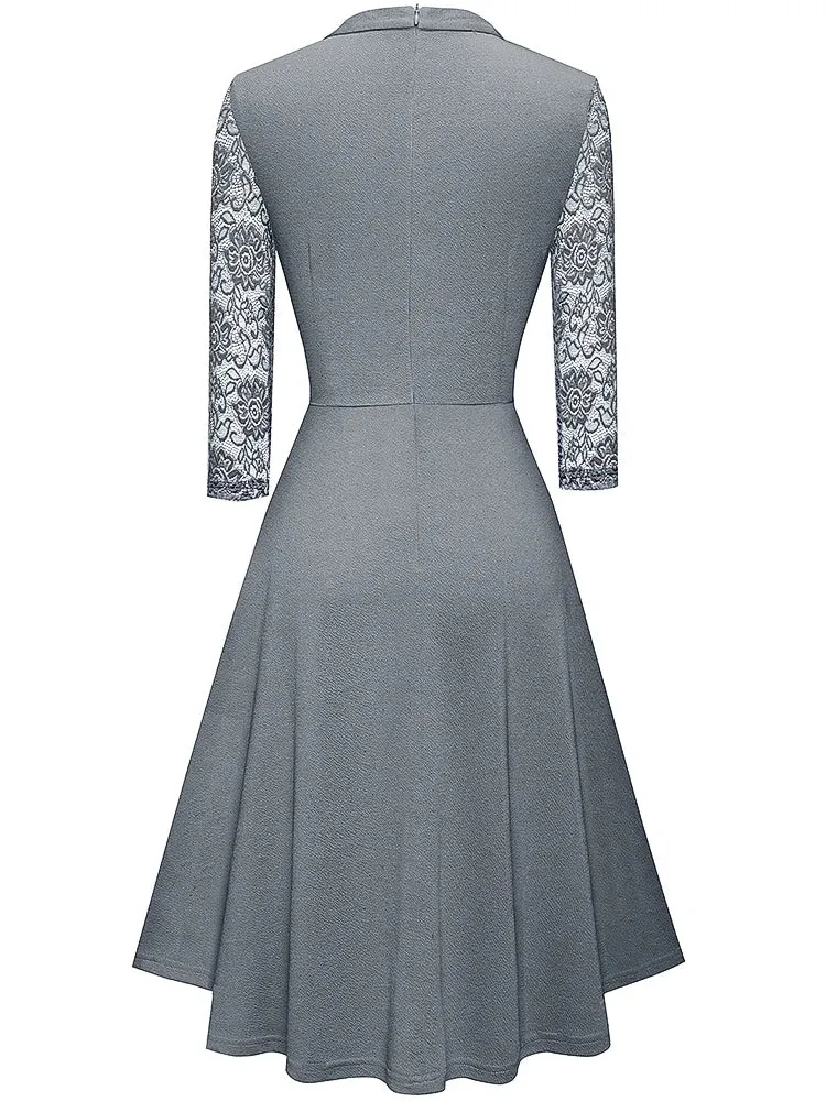 Nice-forever Elegant Elegant Office Hollow Out Business Dress