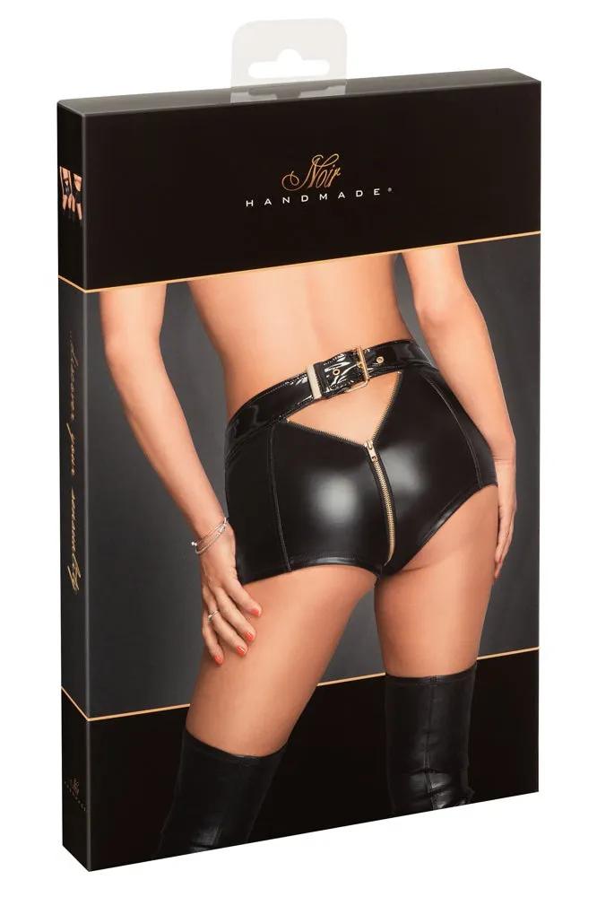 Noir Handmade Sexy Shorts with Full Zip