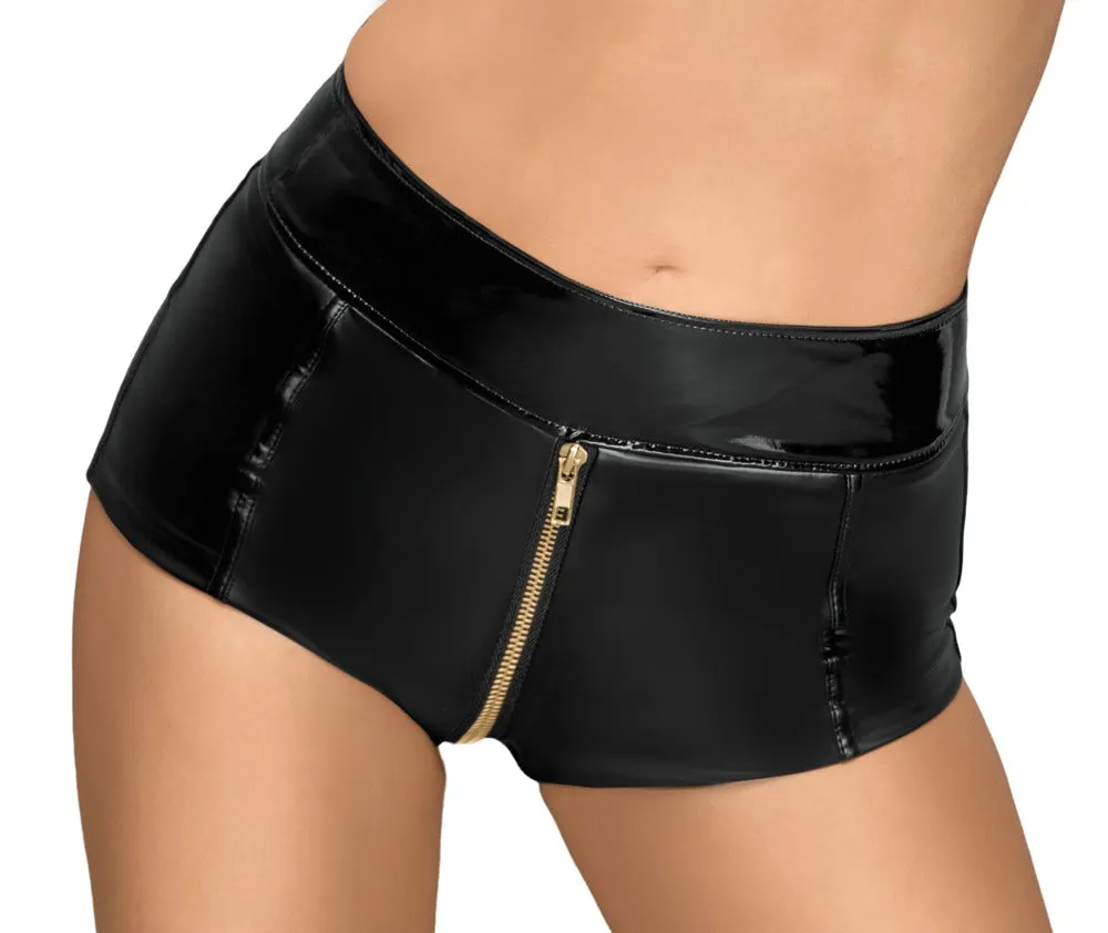 Noir Handmade Sexy Shorts with Full Zip