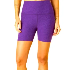 NWOT Beyond Yoga Spacedye Keep Pace 5&quot; Biker Short - Purple Size Small So Soft!